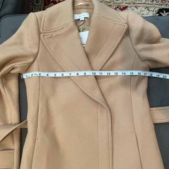 Reiss Tor Belted Wool Blend Coat In Camel NWT  US 4 - Picture 13 of 16